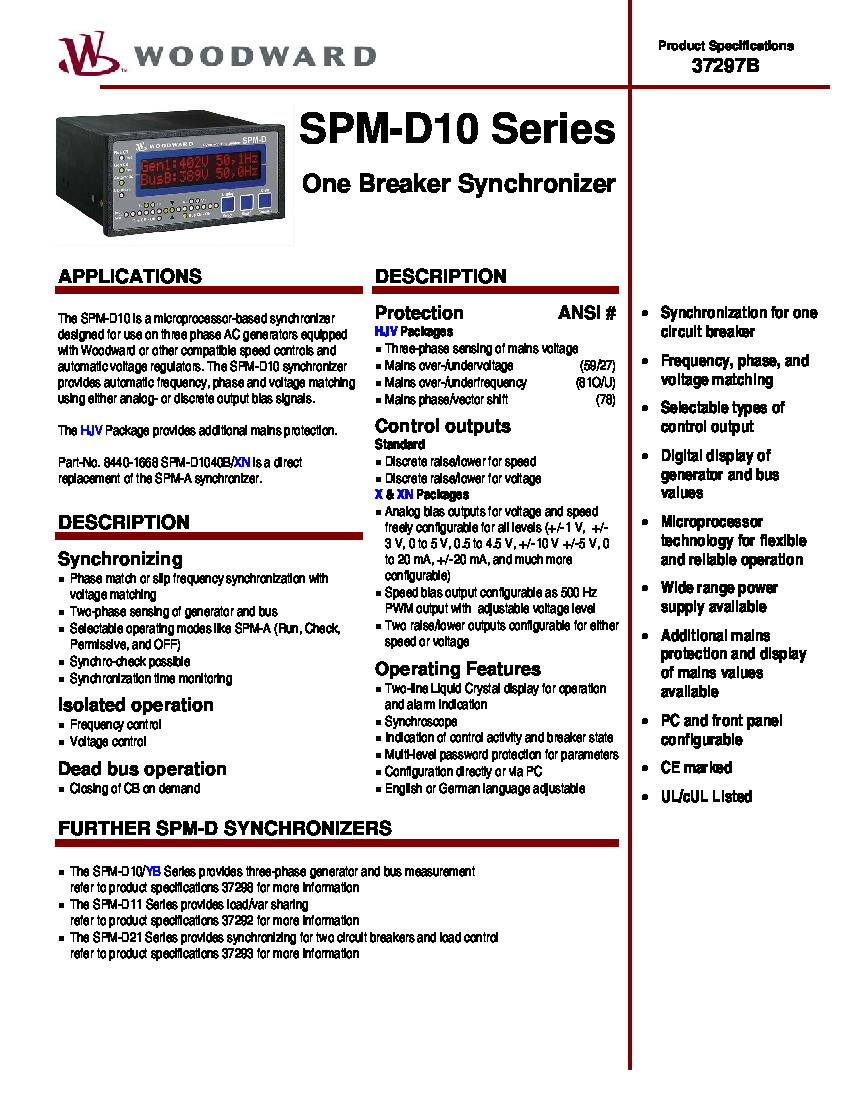 First Page Image of 5448-1019 SPM-D10 Synchronizer Manual.pdf